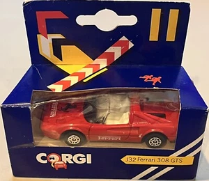 Vintage 1984 Corgi Red Convertible J32 FERRARI 308 GTS 1:64 Sealed New in Box - Picture 1 of 3