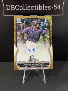 2023 Bowman Chrome Bryant Betancourt 1st Gold Mini Diamond Auto 21/50 Rockies - Picture 1 of 2