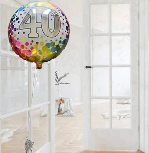 (1) Rainbow Confetti Happy 40th Birthday Foil Balloon. 40th birthday decorations - Picture 1 of 3