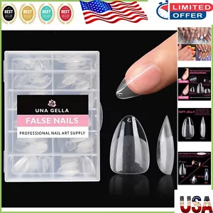DIY Short Almond Gel Nail Art Tips - 12 Sizes, Easy Application & Long Lasting - Picture 1 of 9