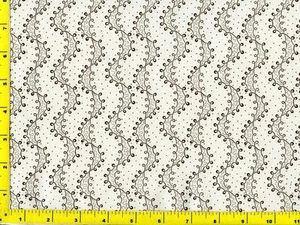 Dunkelbraune Spitzenbänder mit Schlaufen auf cremeweiß halber Yard CPAYEL05720 - Bild 1 von 1