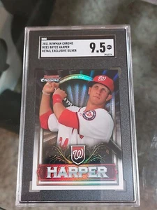2011 Bowman Chrome Exclusives Silver Refractor #BCE1 Bryce Harper RC SGC 9.5 - Picture 1 of 2