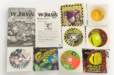 Vtg Hasbro Interactive PC CD ROM 4 Pack Frogger Hedz Worms 2 Beast Wars *NO BOX - Image 1 of 4