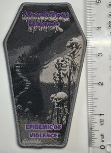 demolition hammer epidemic Of Violence Grey Border Woven Coffin Patch  - Picture 1 of 1