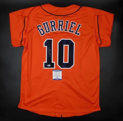 Yuli Gurriel Signed Autographed Houston Astros Orange Baseball Jersey BAS COA - Image 1 of 3