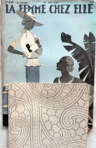 La Femme Chez Elle n° 599 du 15 Mai 1935 revue mode + sa planche broderie - Picture 1 of 7