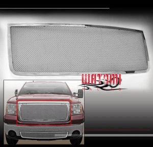 07-10 GMC SIERRA 2500 3500 HD PICKUP UPPER STAINLESS STEEL MESH GRILLE CHROME - Picture 1 of 4
