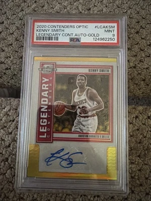 2020-21 Panini Contenders Optic Legendary Gold Kenny Smith #LCA-KSM Auto PSA 9 - Image 1 of 3