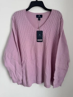 NUEVO CON ETIQUETAS LANDS END 100% Cachemira Suéter Cuello en V Pullover Lavanda Púrpura Para Mujer 2X Foto 1 de 4