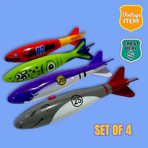 Confezione 4 Razzi Giocattolo Subacquei Banditi Torpedo - Gioco Subacqueo Piscina. - Foto 1 di 8