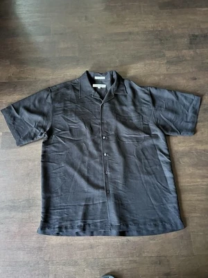 Eighty Eight Mens Shirt XL Button Down Short Sleeve Black Rayon - Image 1 of 4