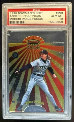 Bowman's Best Randy Johnson Anderson 1998 imagen espejo fusión troquelado MI9 PSA 10 Foto 1 de 2