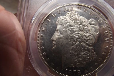 1878-S First Year Morgan Silver Dollar newly graded  PCGS UNC Details - Image 1 of 4