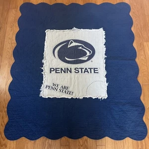 Vintage Penn State University Coperta Lancio 54" X 48" Blu Bianco - Foto 1 di 19
