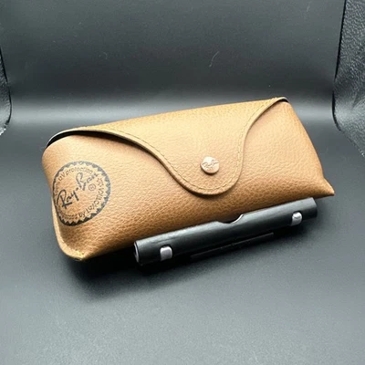CASE ONLY Brown Leather Ray Ban Glasses With Lens Cloth - Image 1 of 4