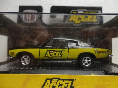 Máquinas M2 1968 PLYMOUTH BARRACUDA HEMI negro y amarillo '68 ACCEL R88 #24-38 Foto 1 de 3