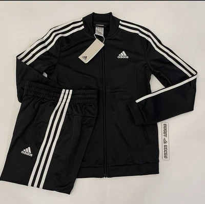 ADIDAS Essentials 3-Stripes Track Suit Zip Jacket & Pants Women's Size XL Black - Image 1 of 4