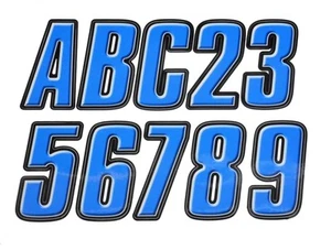 Letter Registration Kit Letter Number Sticker Decals Boat PWC Blue Black Reg - Bild 1 von 1