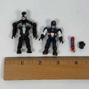 2 Mega Bloks Marvel Serie 1 2 Venom Captain America Mini Figuren + Teile - Bild 1 von 8