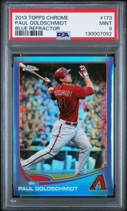PSA 9 2013 TOPPS CHROME 173 PAUL GOLDSCHMIDT BLUE REFRACTOR - Bild 1 von 2