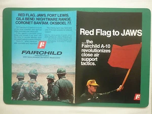 1978 PUB 4 PAGES FAIRCHILD A-10 RED FLAG JAWS FORT LEWIS US ARMY USAF AD - Imagen 1 de 1