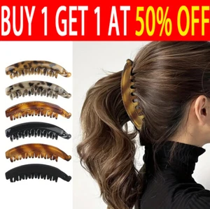 Women's Long Banana Clip Hairpin Clips Catch Ponytail Hair Accessories Girls - Picture 1 of 21