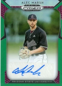 2019 Panini Prizm Draft Picks Baseball #87 Alec Marsh Auto Green - Bild 1 von 2
