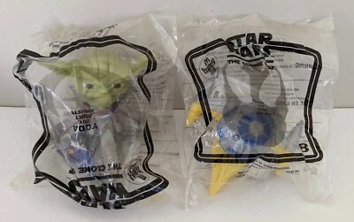 2008 McDonald's Happy Meal Star Wars The Clone Wars Figures: Yoda & R2-D2 Sealed - Image 1 of 4