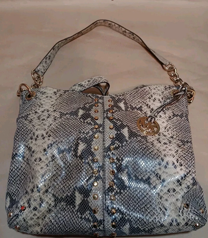 Michael Kors Python Snakeskin Large Handbag Purse Tote." Read Description " - Image 1 of 4