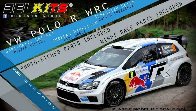 BELKITS 1:24 KIT AUTO VOLKSWAGEN  POLO R WRC CHAMPION CON FOTOINCISIONI BEL-005 - Immagine 1 di 1