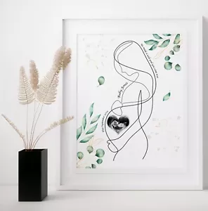 Personalised Baby scan print, Ultrasound Art, Baby Keepsake, Baby announcement - Picture 1 of 13