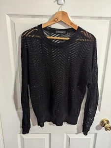 Suéter Isabel Marant Mujer Talla 38 Negro Manga Larga Pullover Lino Defecto - Imagen 1 de 5
