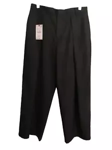 Zara men’s pleated wide leg trousers Size 32 US Black 35X31.5 - Picture 1 of 11