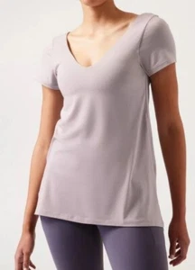 Athleta Essence Support Top Large V-neck Lilac Purple Built-In Support Bra NWT - Picture 1 of 17