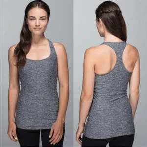 LULULEMON Cool Racerback Heathered Grey Tank Top- - Picture 1 of 8