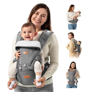 Cargador De Bebes Canguro Mochila Fular Portabebes Cangurera Seguro Ergonómico - Picture 1 of 12