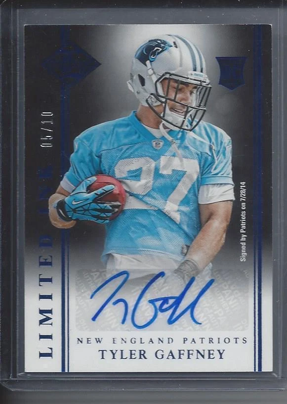 TYLER GAFFNEY 2014 LIMITED INK BLUE PATRIOTS ROOKIE AUTO RC #D 5/10 - Image 1 of 1