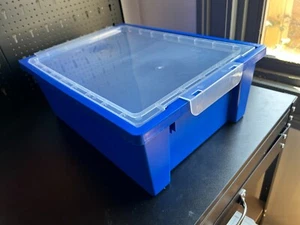 gratnell tray f2 blue with lid 312 x 427 x 150mm plastic storage box
