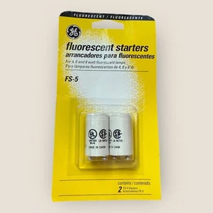 GE FS-5 Fluorescent Starters 4W-8W Lamps UL Listed Pack Of 2 - Picture 1 of 2
