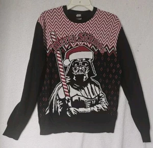 STAR WARS Merry Sithmas Sweater Unisex XL Black & Red Knit Christmas Darth Vader - Picture 1 of 6