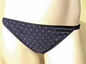 Cacique Stretch Cotton Double String Bikini Navy Blue Polka Dots 22/24 2X NEW - Picture 1 of 3