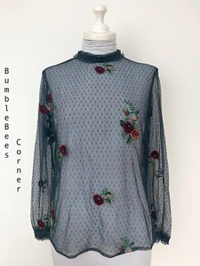 Blusa Top ZARA FLORAL BORDADA Transparente PLUMETI DOTS Malla XS Camisa NUEVA CON ETIQUETAS 7200/228 - Imagen 1 de 11
