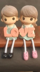Love  Couple Set Polyresin Statue for home Decor Figurines Idol - Picture 1 of 3