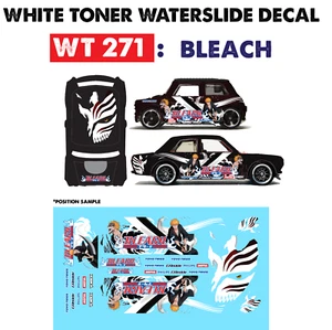 WT271 White Toner Waterslide Decals BLEACH For Custom 1:64 Hot Wheels - Picture 1 of 6