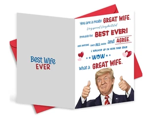 Trump Mothers Day Card for Wife, Valentines Day Cards for Her,Trump Merchandise - Picture 1 of 24