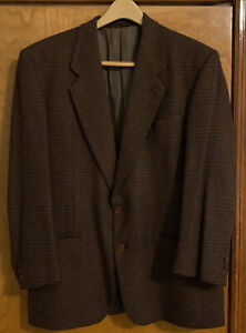 Vintage Missoni Uomo Wool Plaid Patterned 2 Button Blazer Jacket Sport Coat