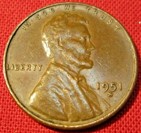 1951 S Lincoln Wheat Cent - G Good to VF Very Fine Cover