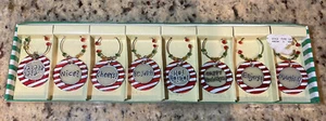Christmas Wine Glass Charms Holiday Festive Candy Cane - Picture 1 of 2