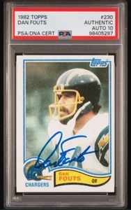 1982 Topps Dan Fouts Signed Football Card #230 PSA/DNA Auto Certified HOF - Picture 1 of 4