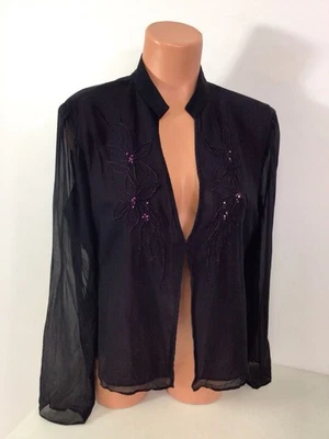 Blusa de seda Laura Ashley floral bordada para mujer 10 Foto 1 de 4